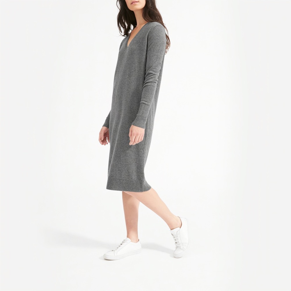 Brand New Everlane Cashmere V-Neck Midi Dress
